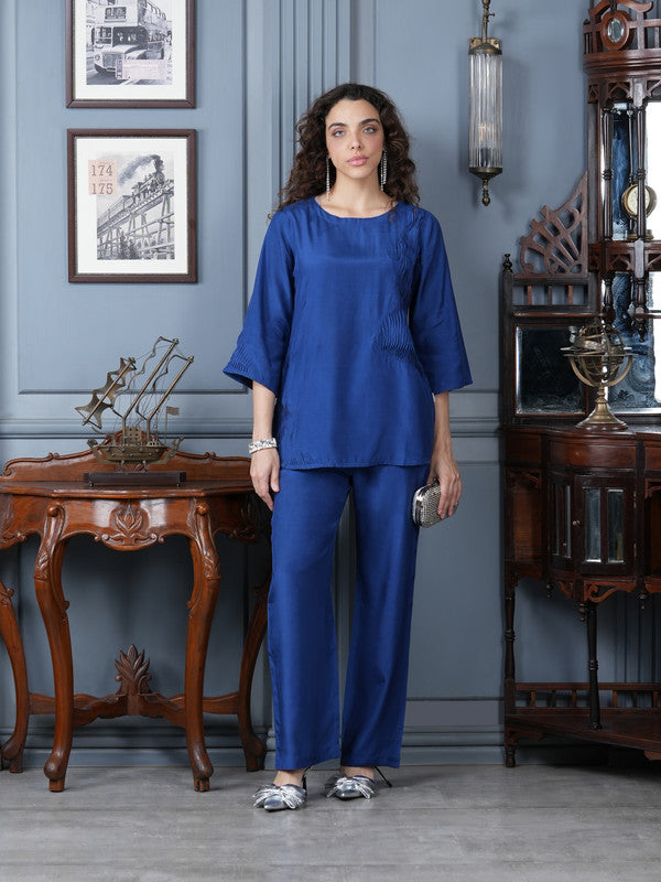 Electric Blue Russian Silk Co-ord Set