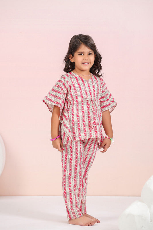 Crimson Stripes Kaftan Set