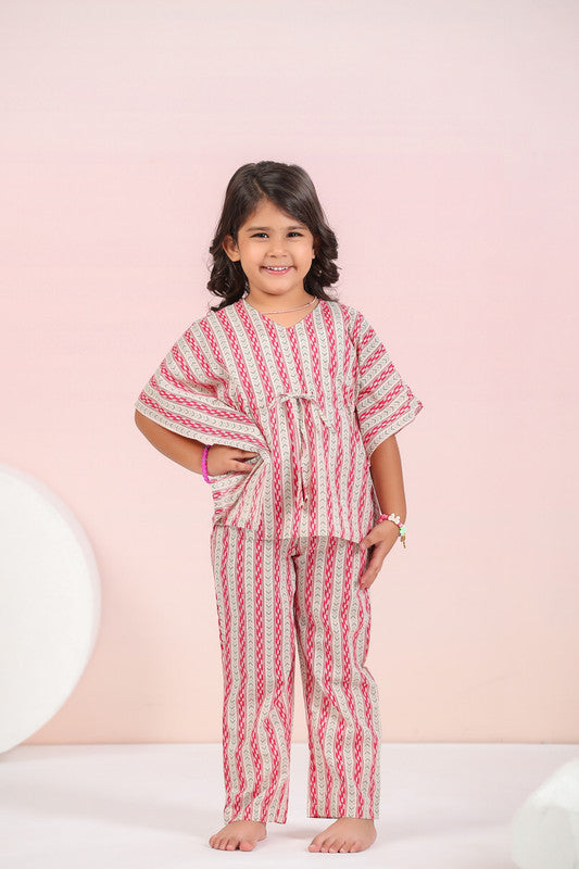 Crimson Stripes Kaftan Set