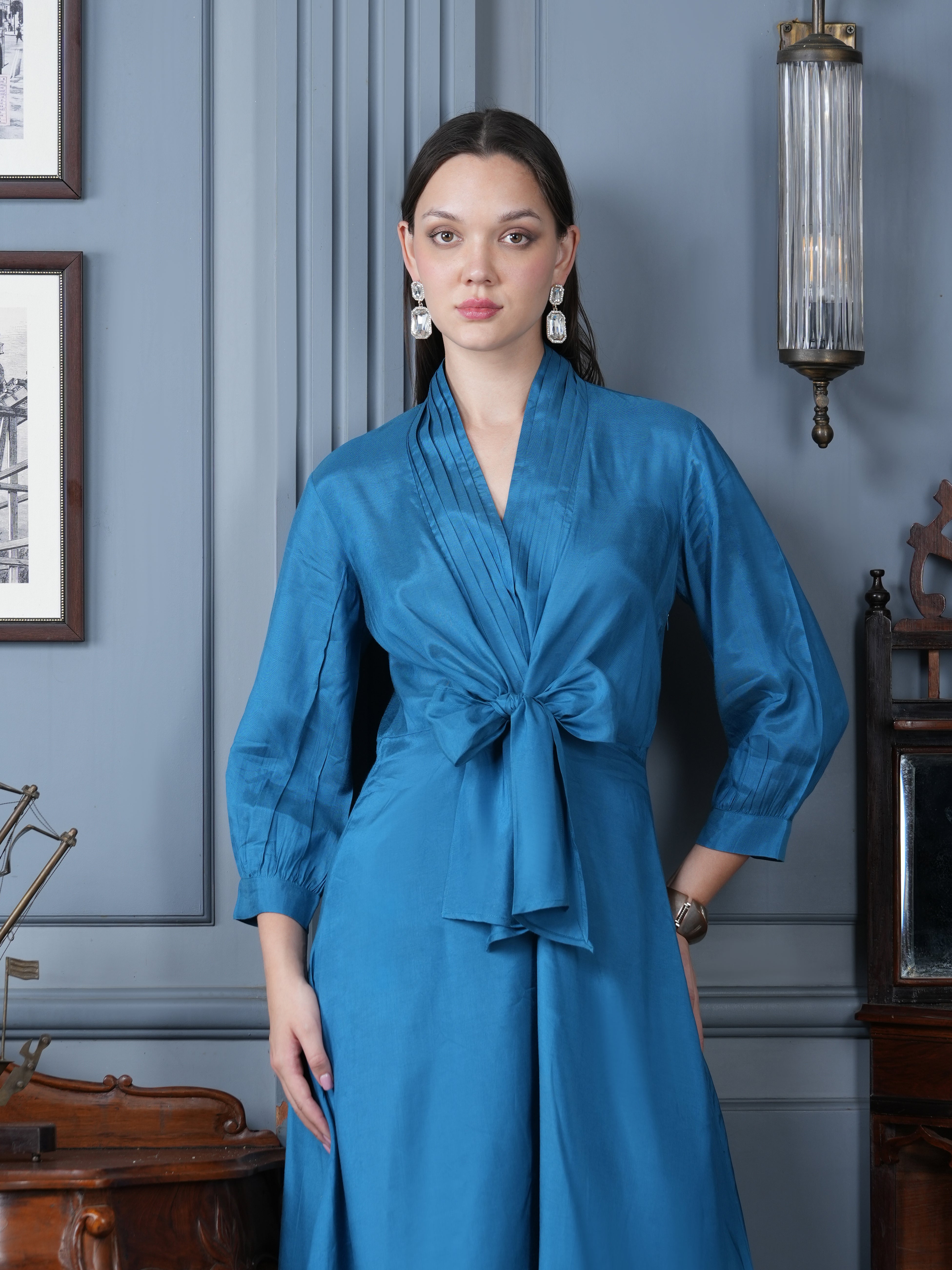 Blue Whisper Russian Silk Dress