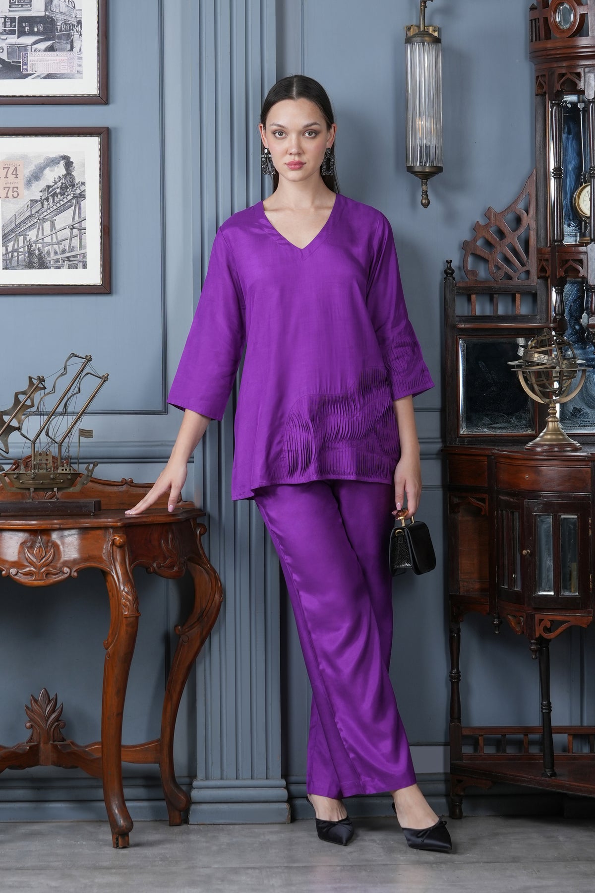 Purple Haze Russian Silk Co-ord Set