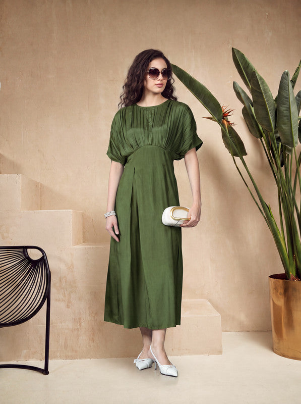 Olive Muse Russian Silk Dress