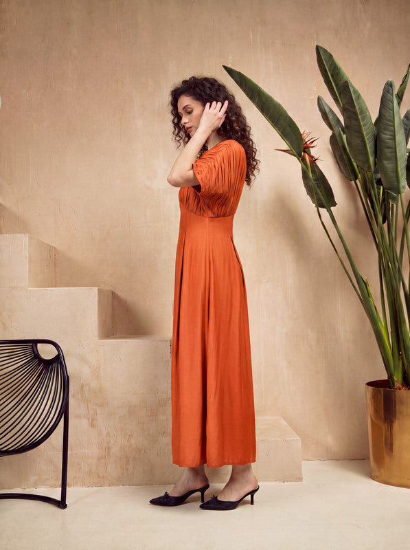 Sunset Bloom Russian Silk Dress