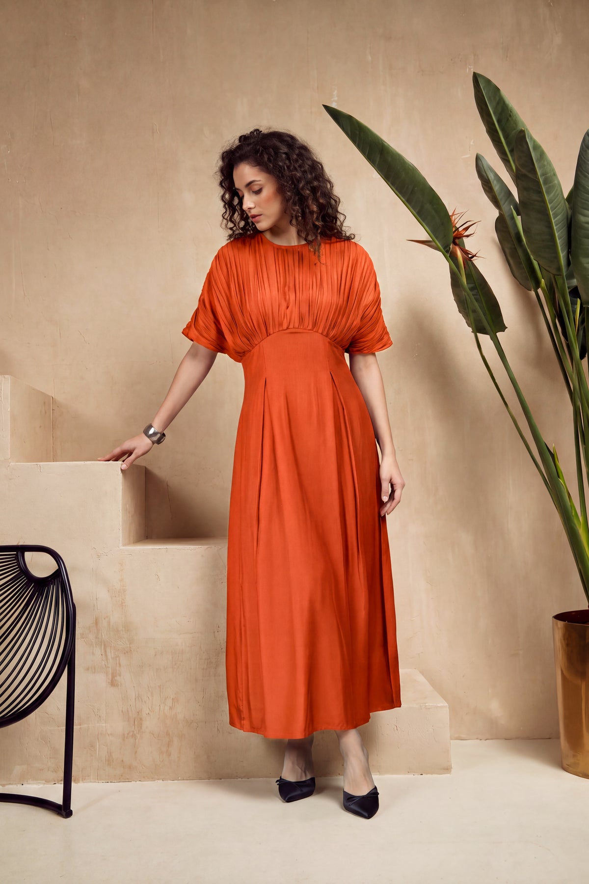 Sunset Bloom Russian Silk Dress