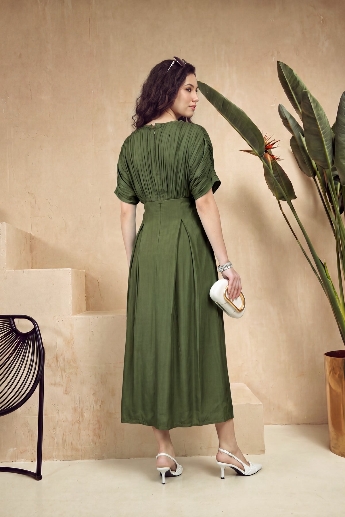 Olive Muse Russian Silk Dress