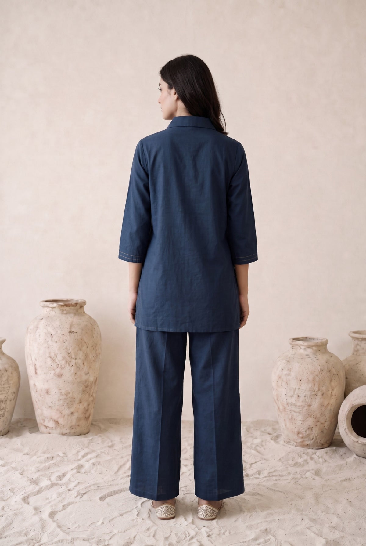Navy Bloom Cotton Flex Co-Ord Set