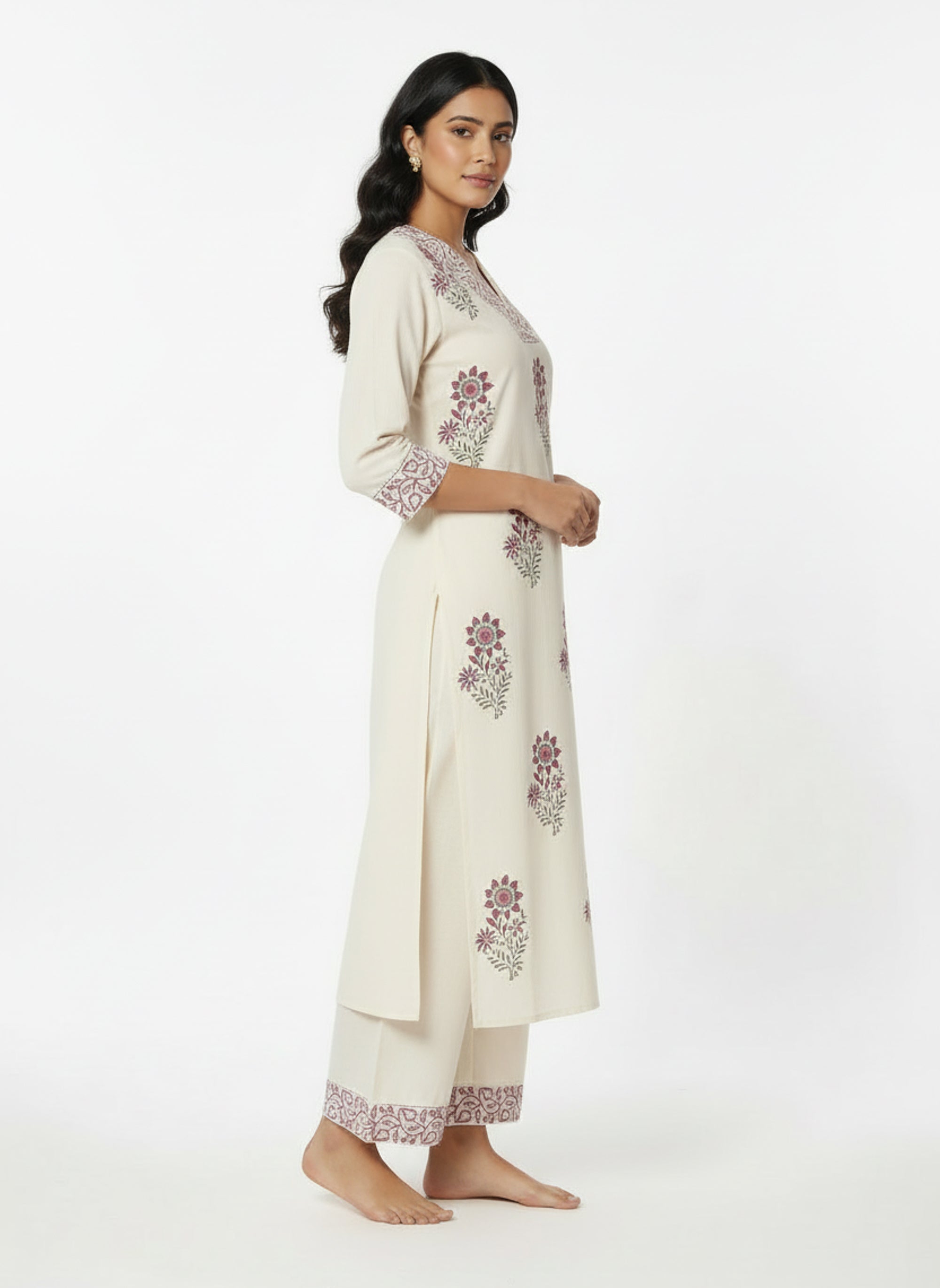 Ivory Floral Printed Co-ord Set