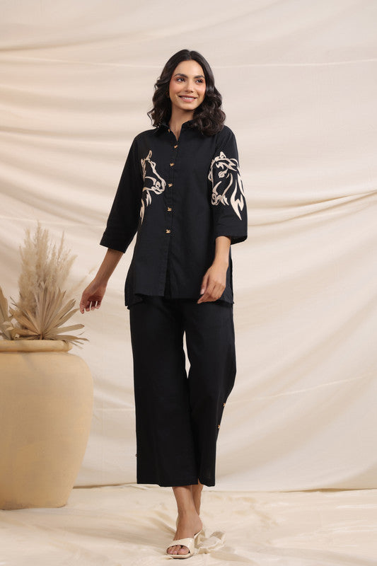 Majestic Horse Embroidered Cotton Flex Co-ord Set