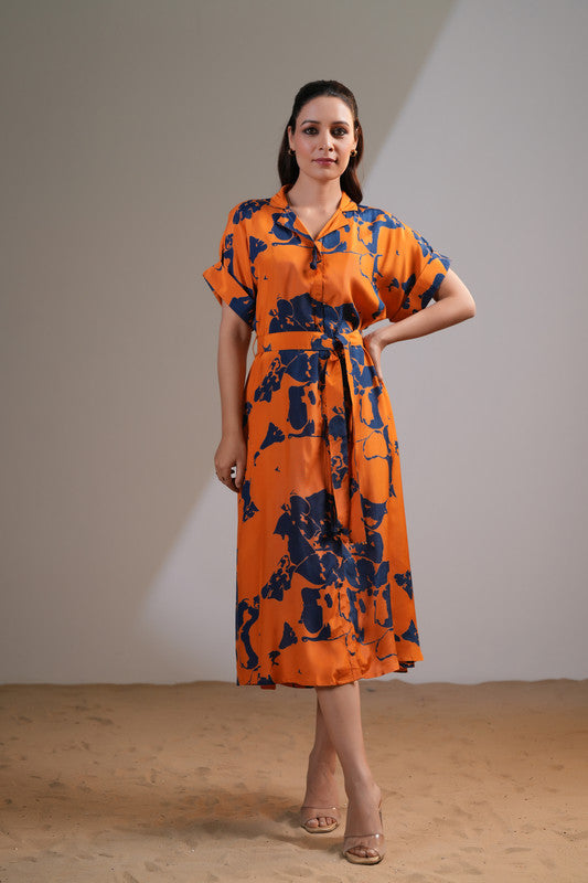 Amber Midnight Floral Russian Silk Dress