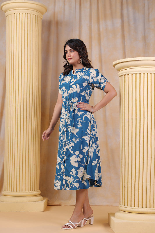 Floral Whisper Russian Silk Dress