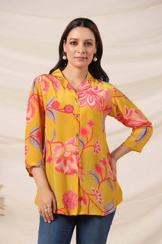 Sunset Petals Russian Silk Top