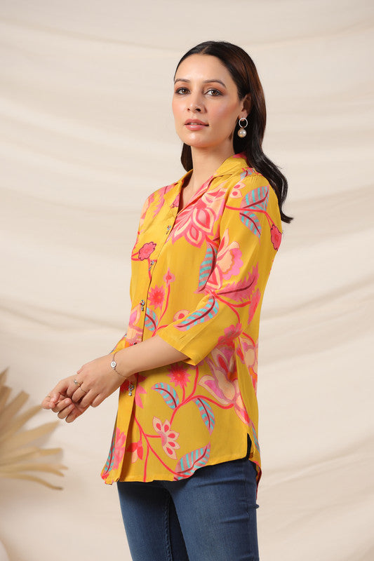 Sunset Petals Russian Silk Top