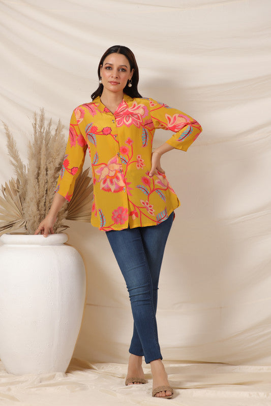 Sunset Petals Russian Silk Top