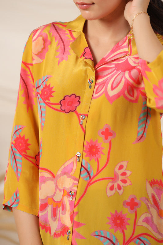 Sunset Petals Russian Silk Top