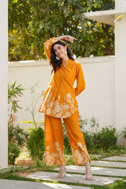 Yellow Amber Bloom Cotton Co-ord Set