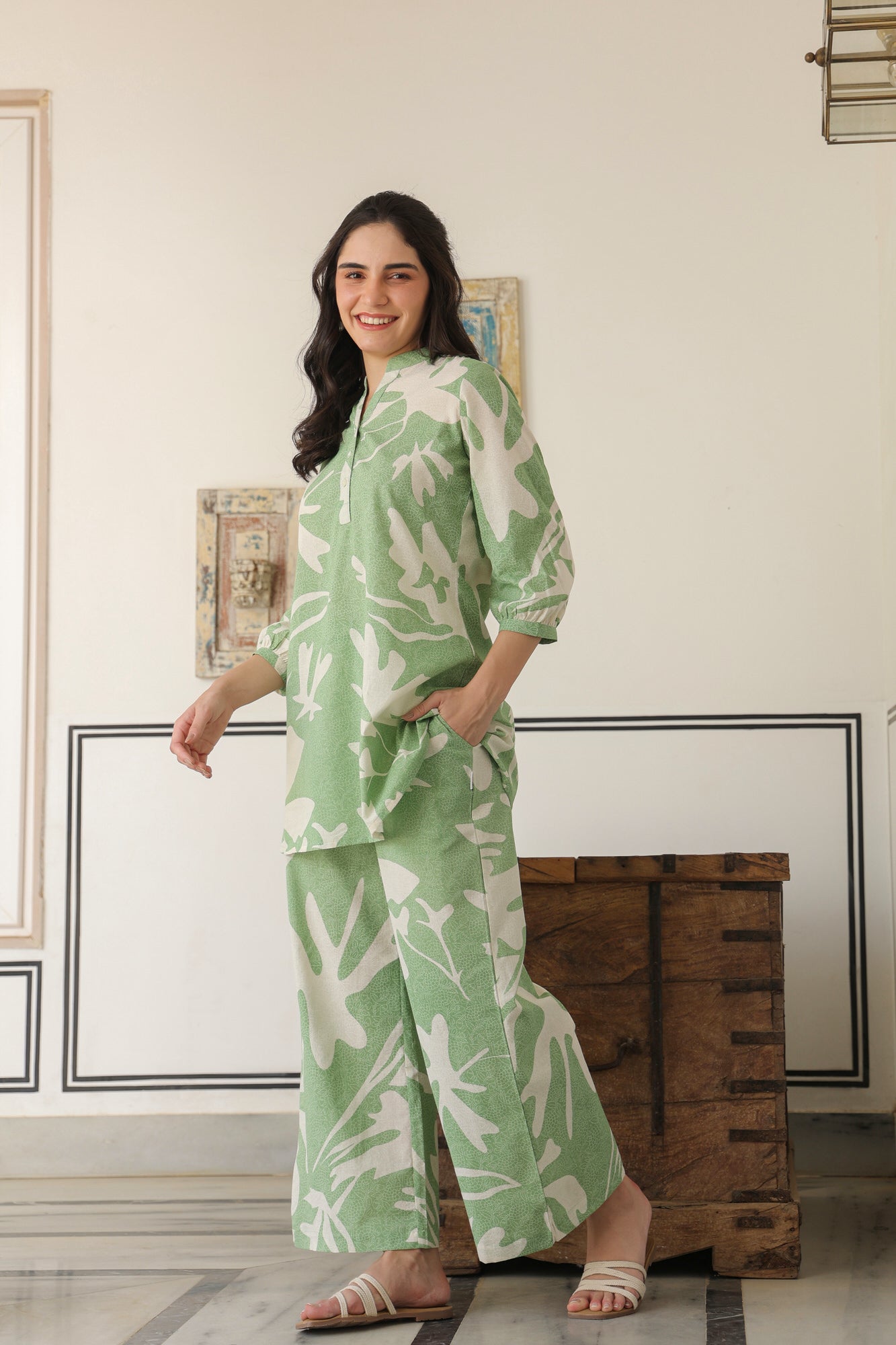 Green Serenity Cotton Co-ord Set