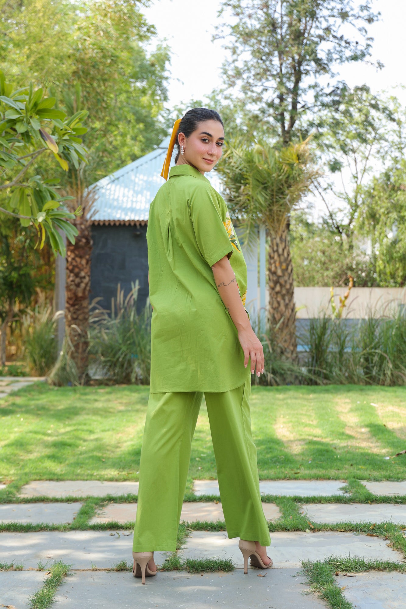 Sage Leaflet Cotton Co-ord Set