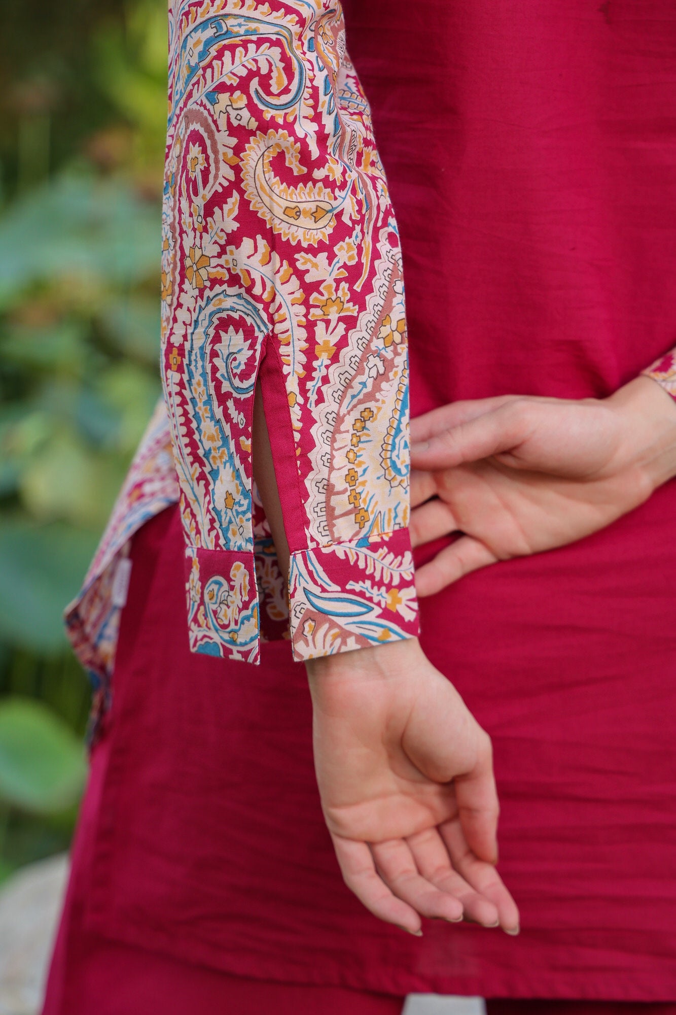 Classic Paisley Magenta Cotton Co-ord Set