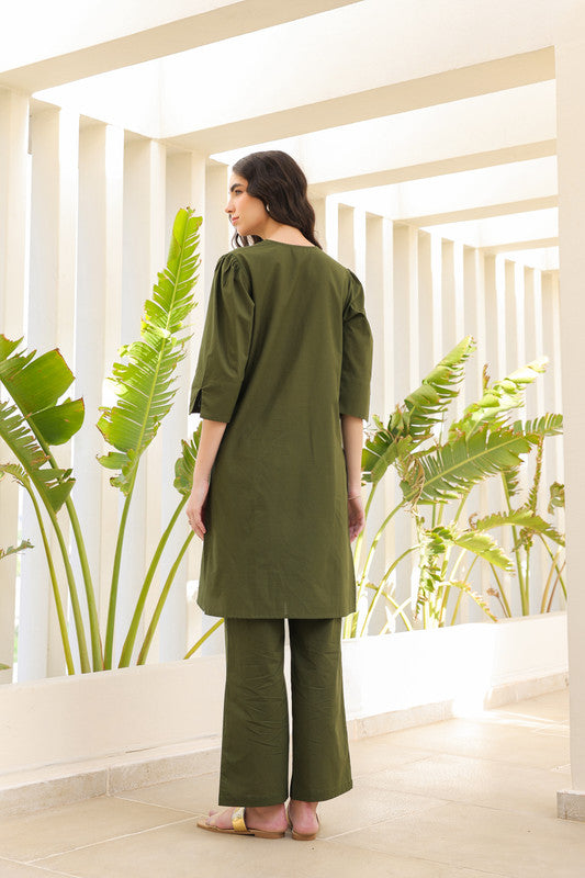 Olive Meadow Cotton Co-ord Set