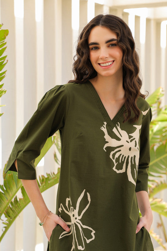Olive Meadow Cotton Co-ord Set
