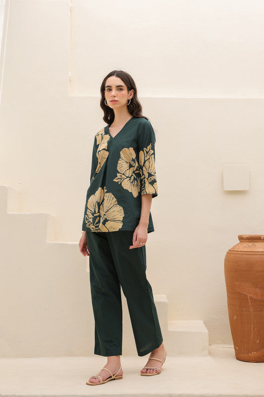 Dark Jungle Green Cotton Co-ord Set
