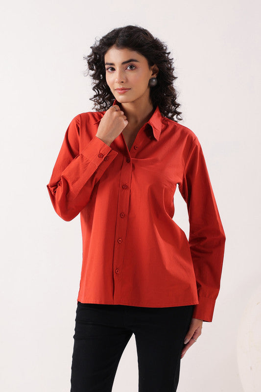 Red Essence Formal  Poplin Shirt