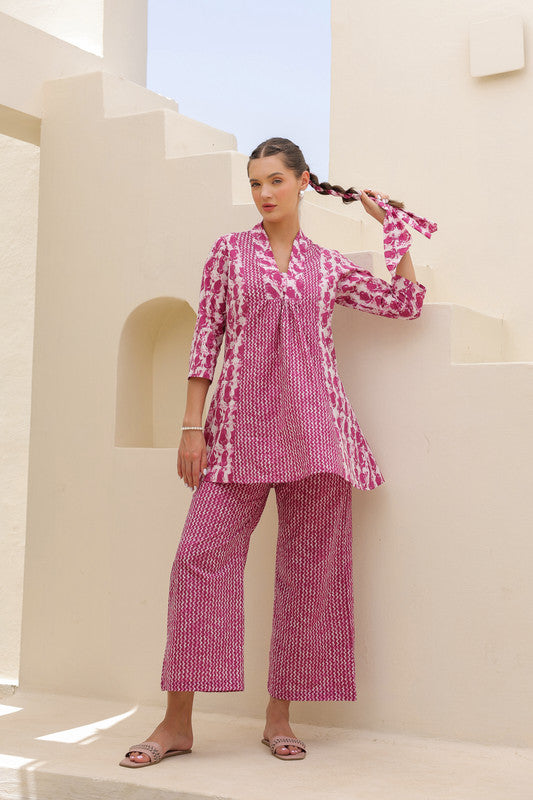 Muted Raspberry Cotton Co-ord Set