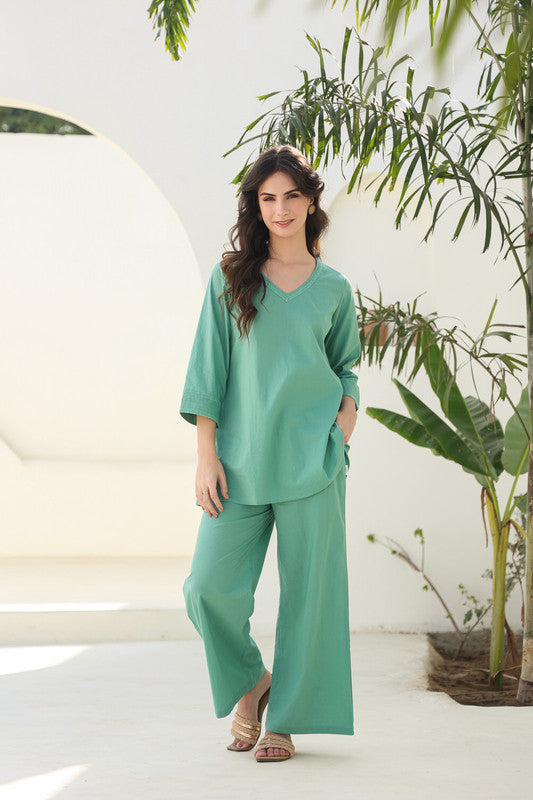 Everyday Calm Green Cotton Co-ord Set