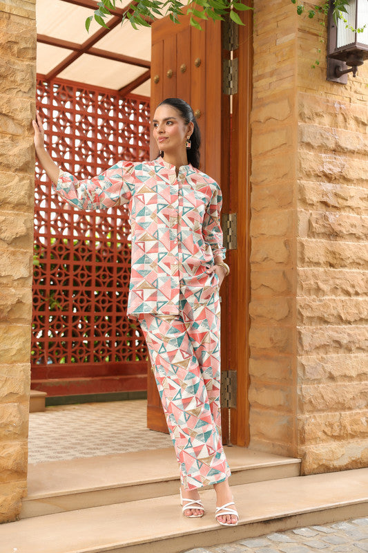 Pastel Mirage Geometric Print Co-ord Set