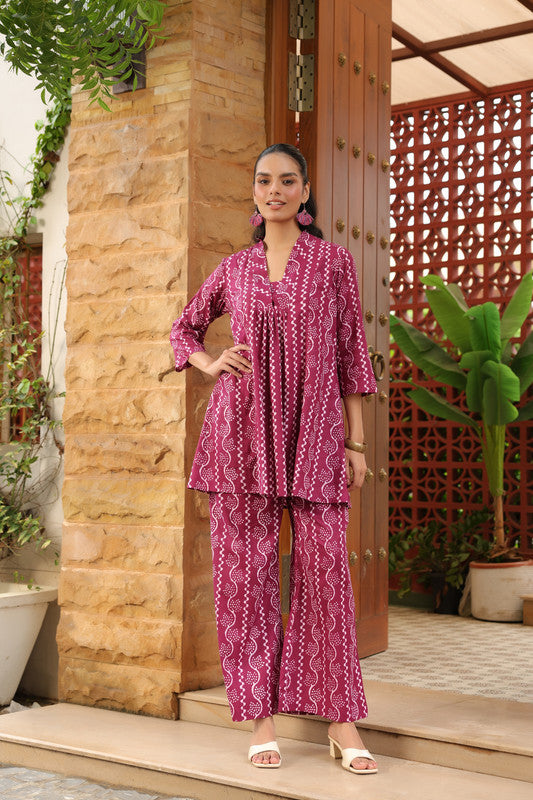 Maganta Glow Printed Everyday Co-ord Set