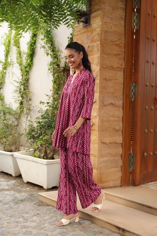 Maganta Glow Printed Everyday Co-ord Set