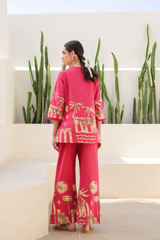 Pink Tropical Mist Cotton Co-ord Set