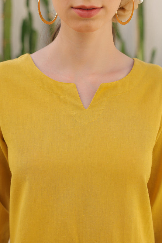 Canary Yellow Flora Cotton Flex Co-ord Set