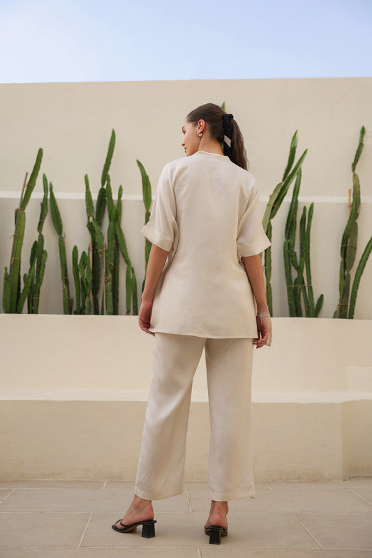 Ivory Mist Russian Silk Co-ord Set
