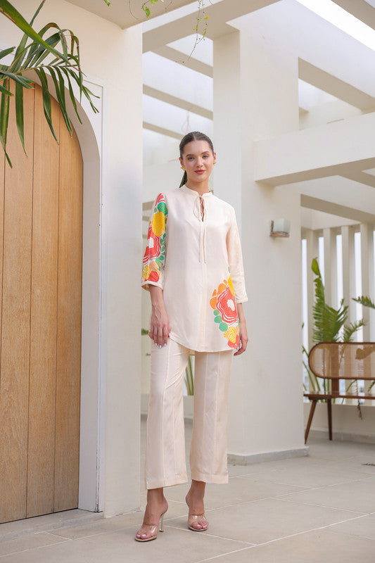 Citrus Glow Russian Silk Co-ord Set