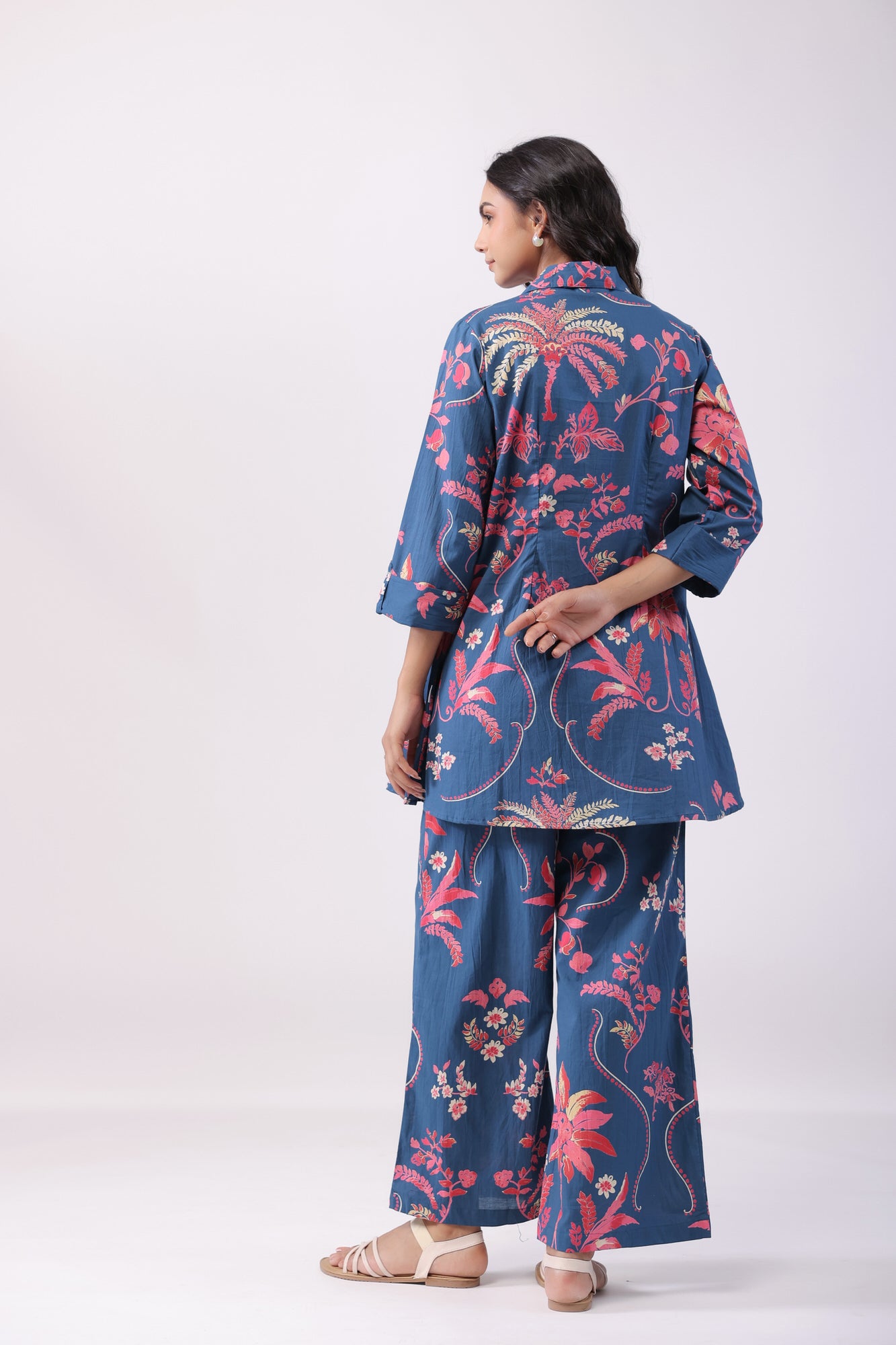 Sapphire Flora Blue Cotton Co-ord Set