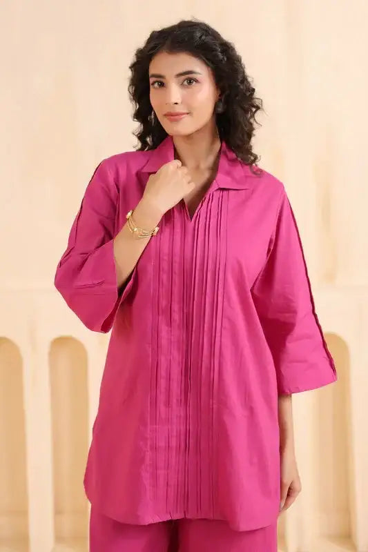 Fuchsia Aura Cotton Co-ord Set