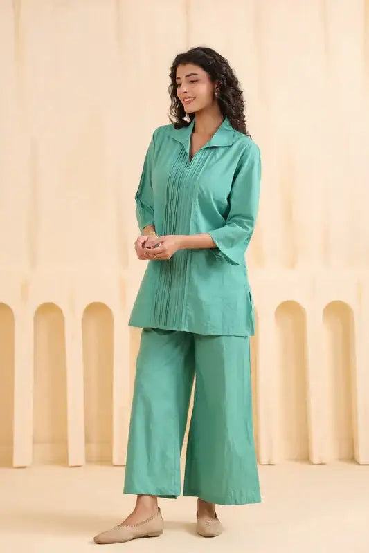 Seafoam Ease Cotton Co-ord Set