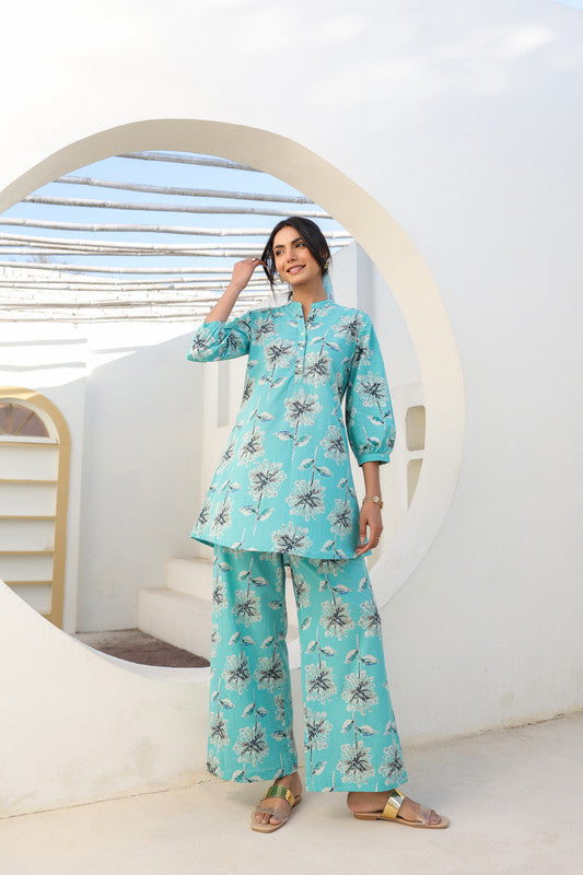 Ocean Breeze Floral Cotton Co-ord Set