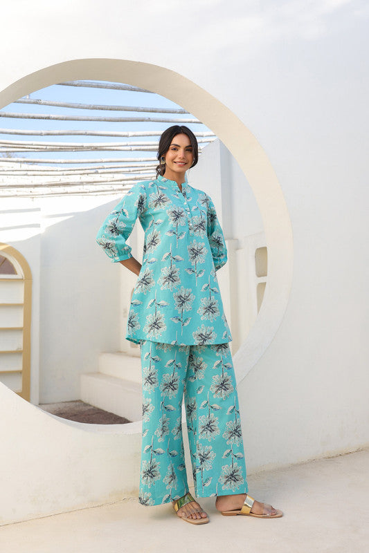 Ocean Breeze Floral Cotton Co-ord Set