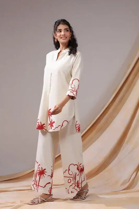 Palm Sketch Cotton Co-ord Set