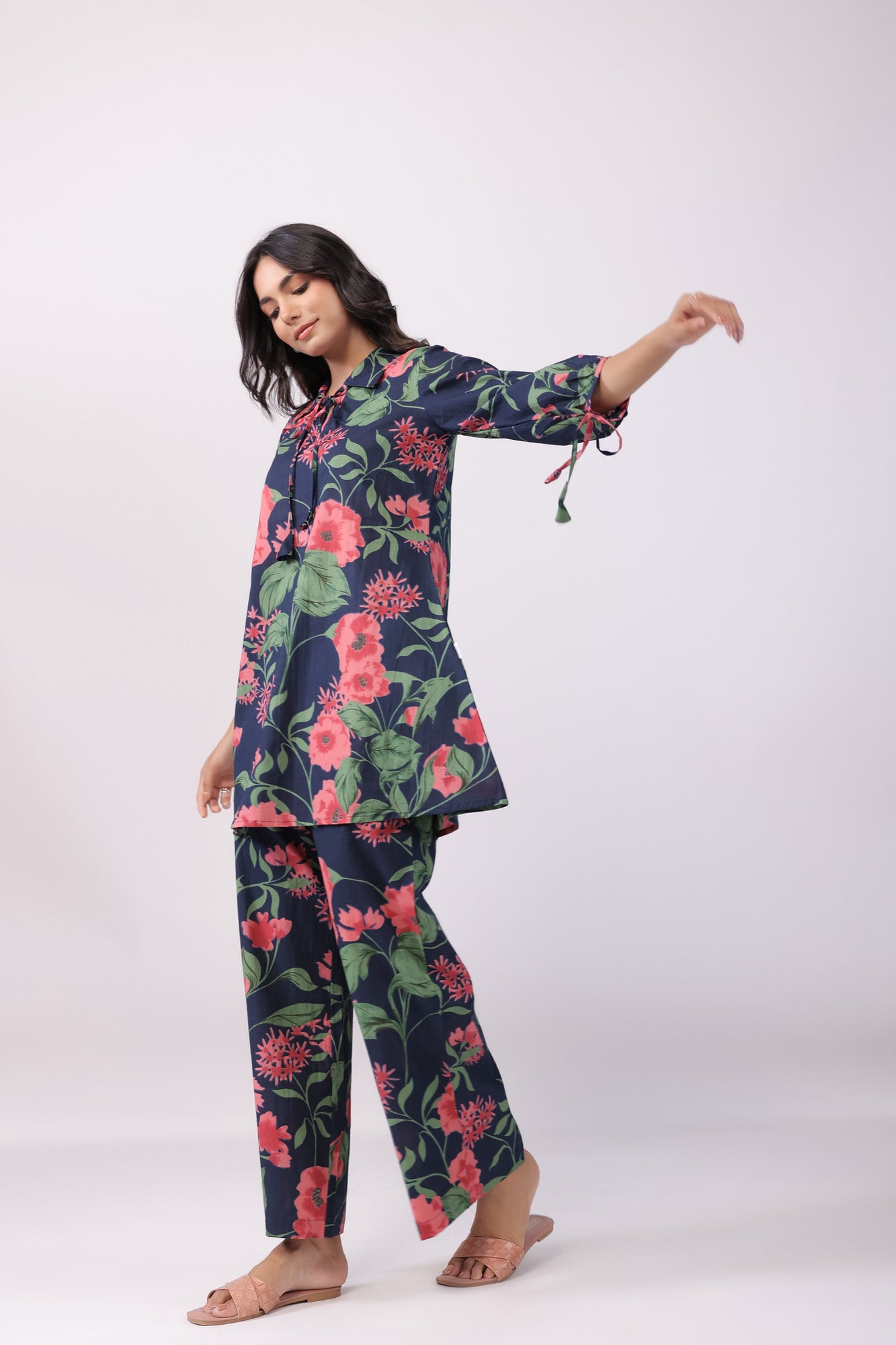 Blooming Garden Blue Cotton Co-ord Set