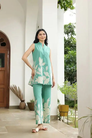 Coral Reef Floral Cotton Co-ord Set