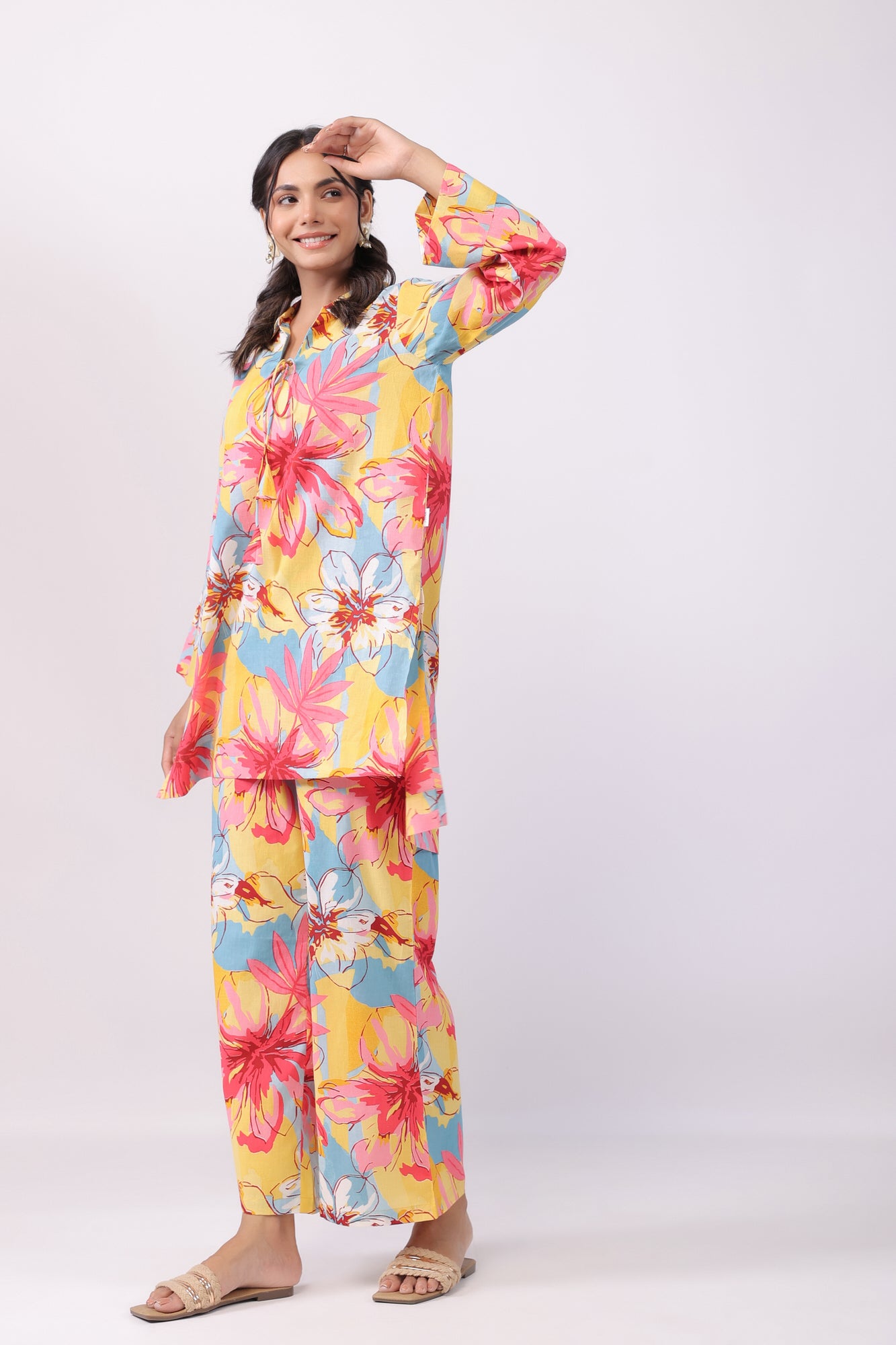 Vibrant Aster Cotton Co-ord Set