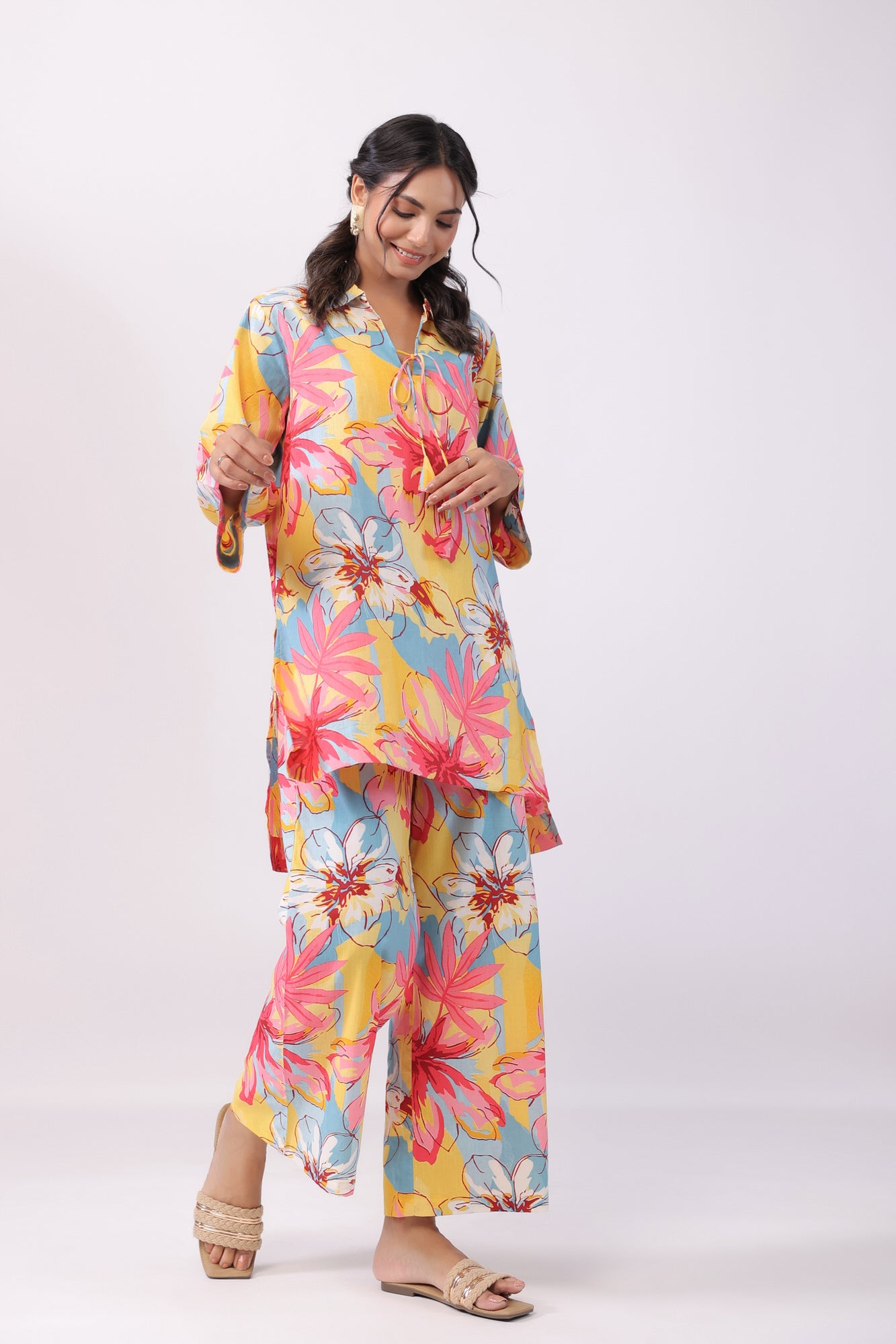 Vibrant Aster Cotton Co-ord Set