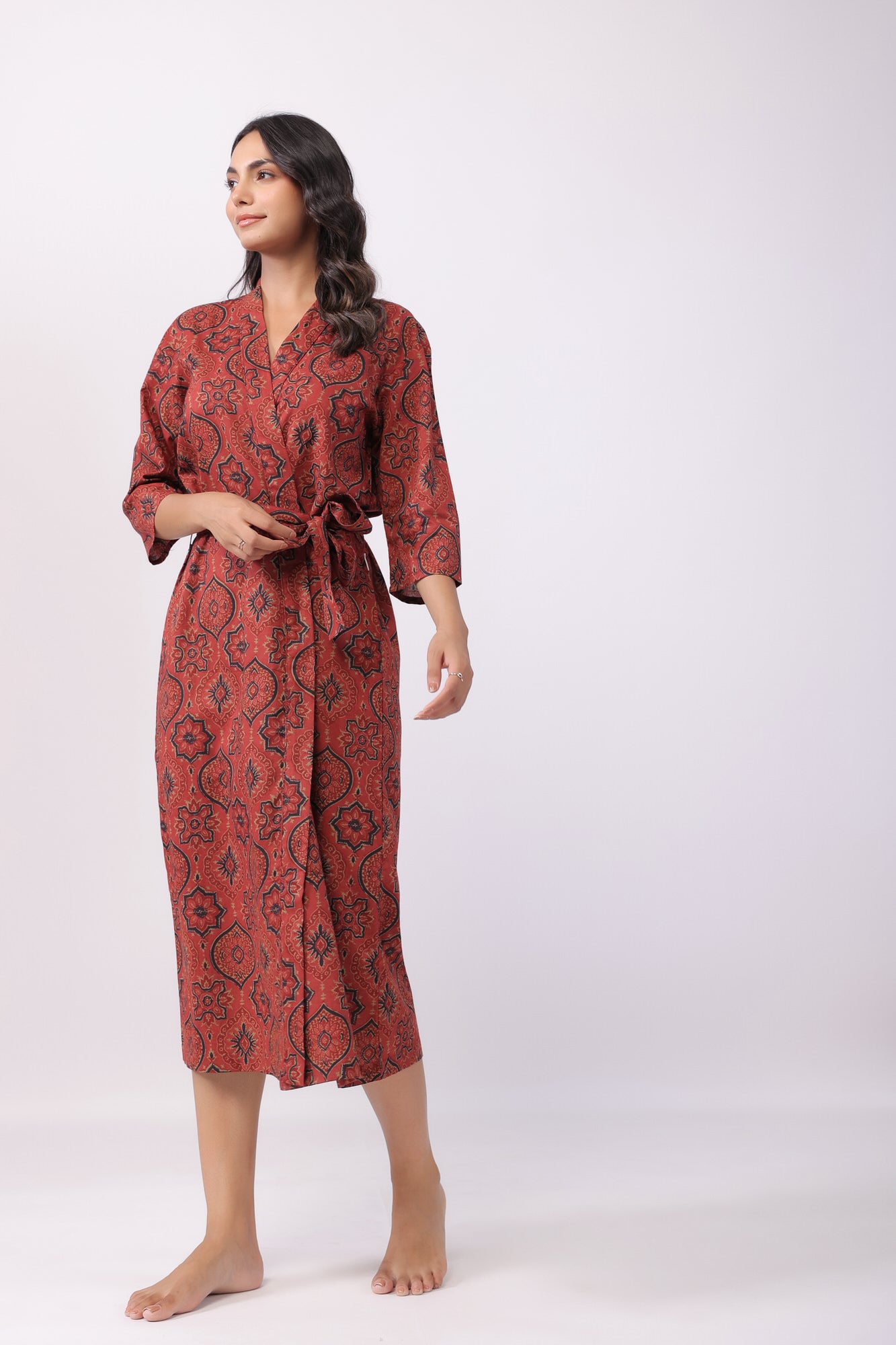 Folklore Fusion Maroon Robe