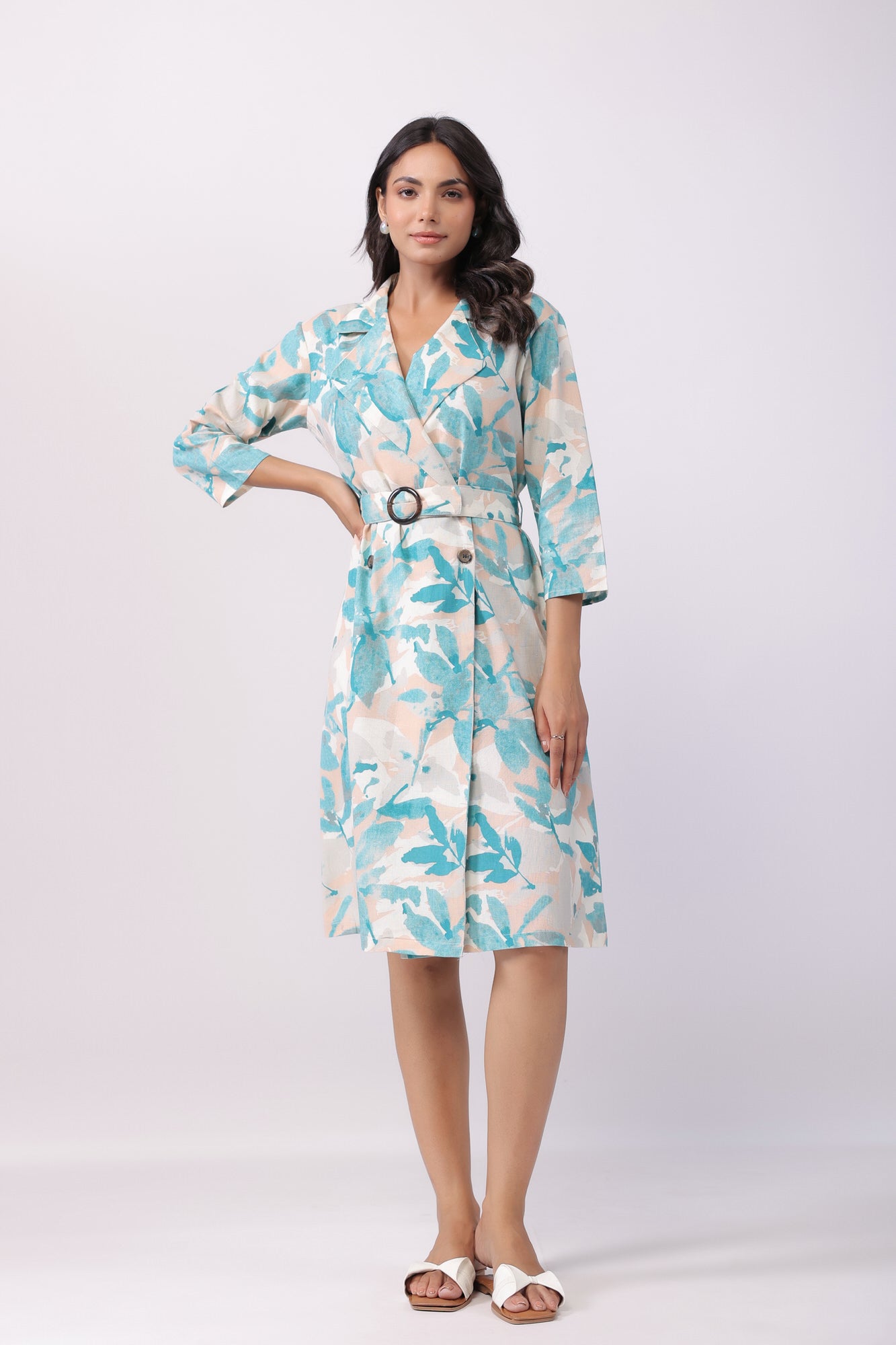 Misty Green Garden Cotton Dress