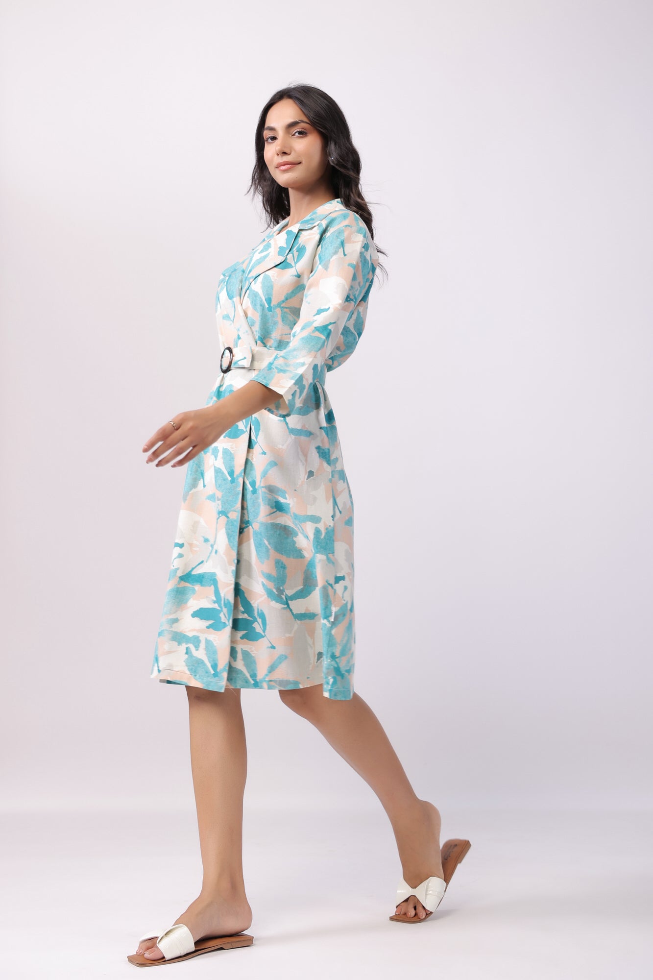 Misty Green Garden Cotton Dress