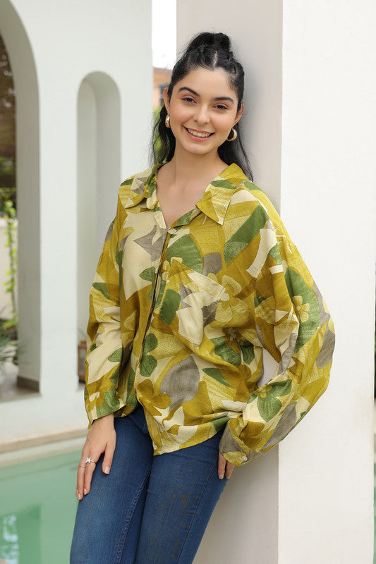 Leafy Sunshine Russian Silk Shirt