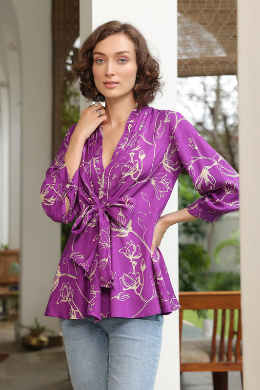 Elegant Fern Russian Silk Top